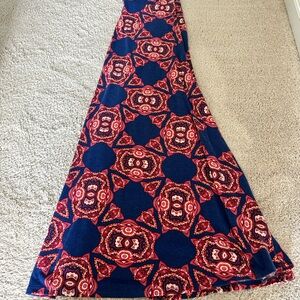 LulaRoe Blue and Red Patterned Women's Skirt